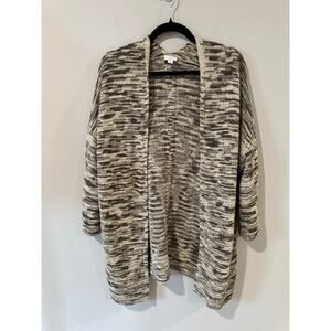 J. Jill Pure Jill Marled Knit Open-Front Cardigan Sweater Size L – Cotton Blend